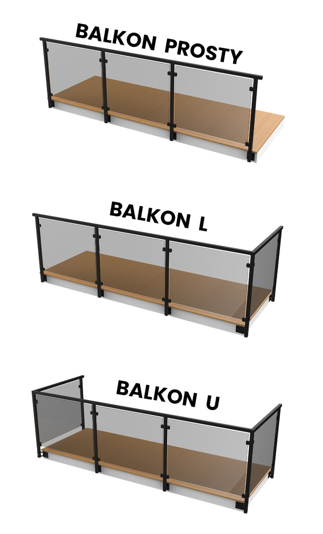 Kształty balkonów - system Samotnik typ 2 - montaż boczny