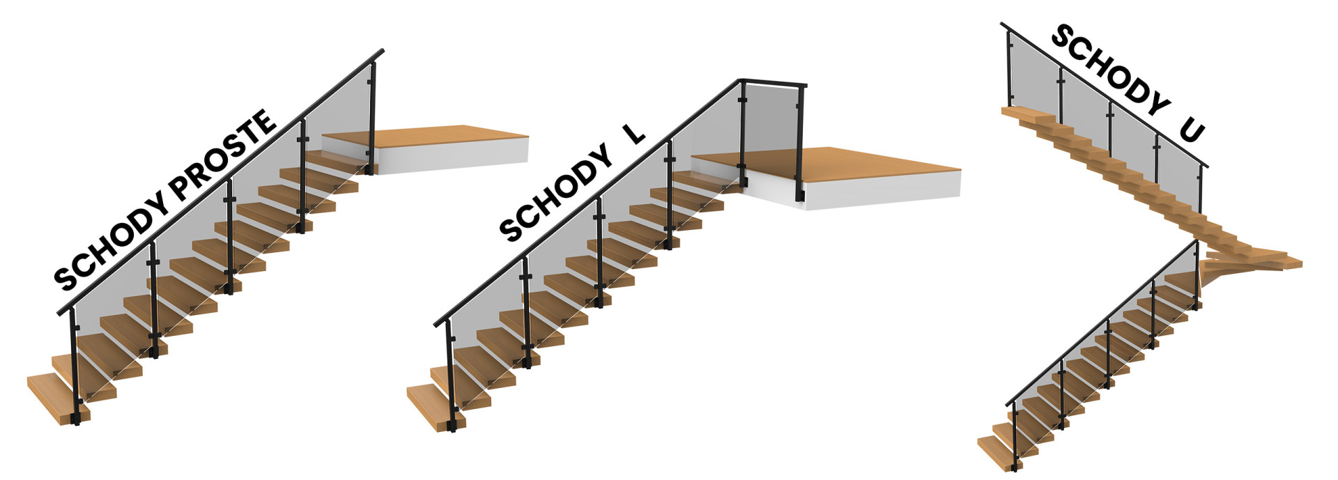 Kształty schodów - system Samotnik typ 2 - montaż boczny