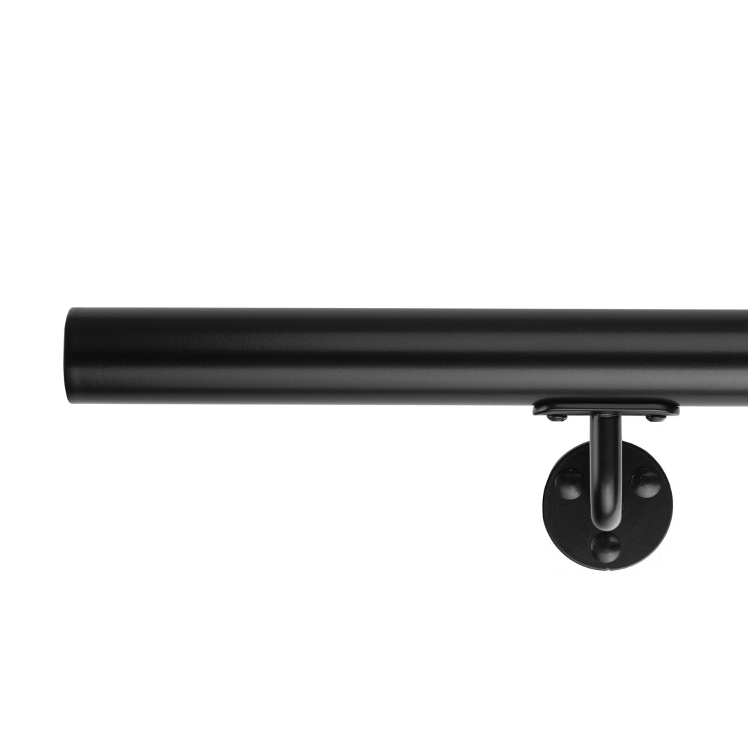 Poręcz schodowa barierka na schody w stylu LOFT w kolorze czarny RAL 9005 na 3 otworach montażowych